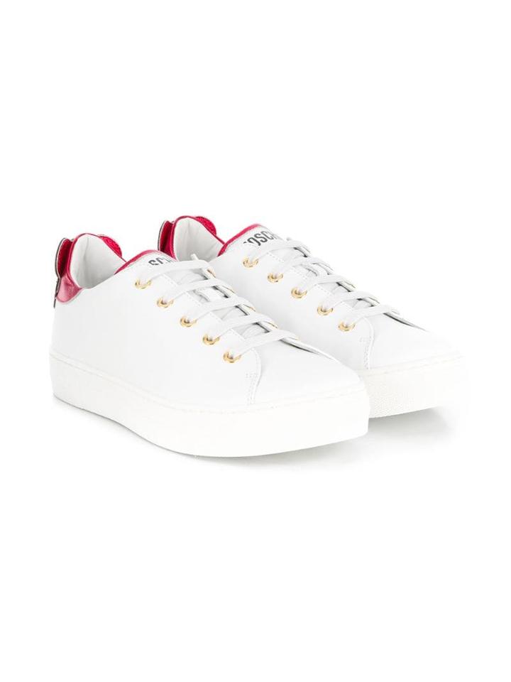 Moschino Kids Low Top Teddy Sneakers - White