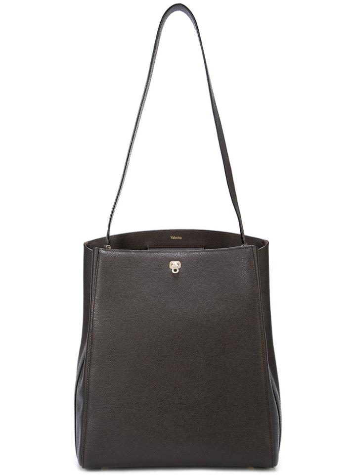Valextra Structured Shoulder Bag - Black