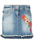 Moschino Pre-owned Appliqué-detail Denim Mini Skirt - Blue