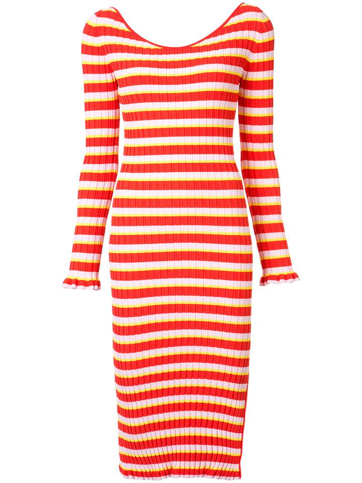 Altuzarra Striped Dress, Women's, Size: Medium, Red, Viscose/polyester