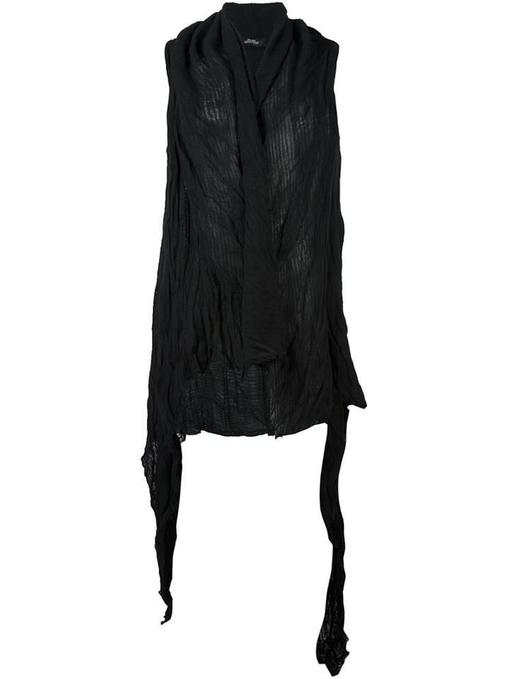 A New Cross Long Draped Collarless Cardigan
