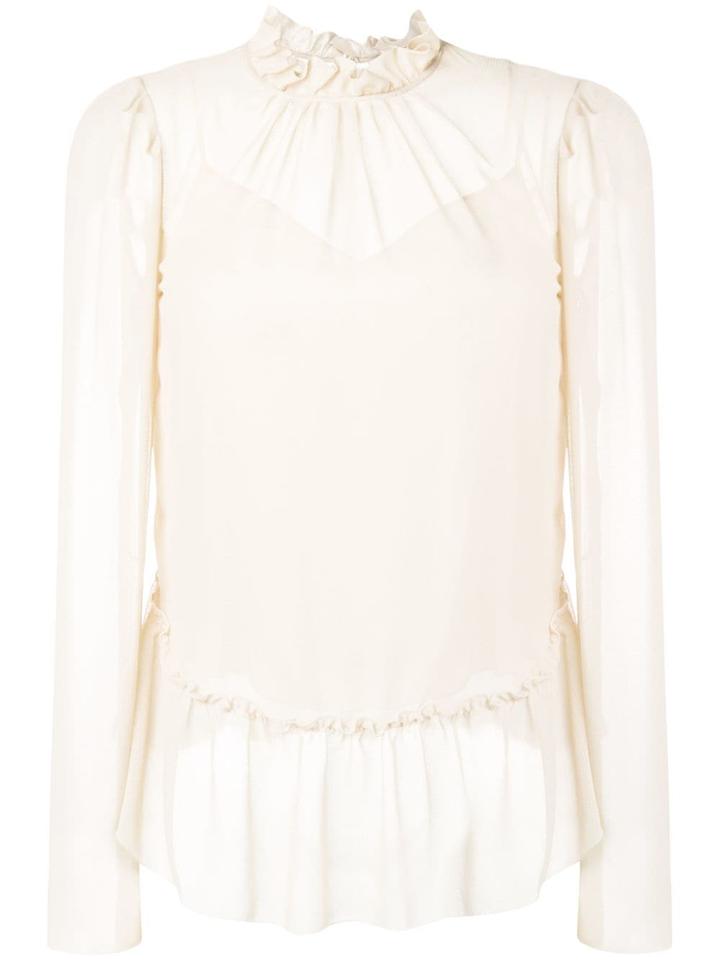 See By Chloé Ruffled Sheer Blouse - Neutrals