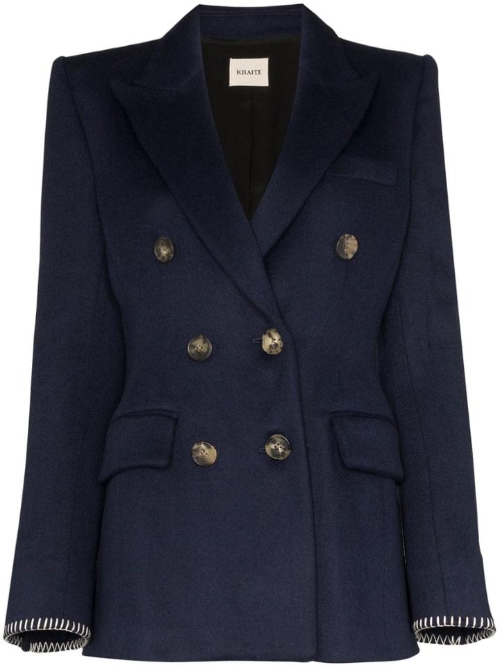 Khaite Darla Double-breasted Blazer - Blue