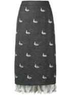 Thom Browne Lace Trim Bloomer Cardigan Skirt - Grey
