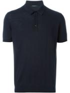 Roberto Collina Fine Knit Polo Shirt, Men's, Size: 50, Blue, Cotton