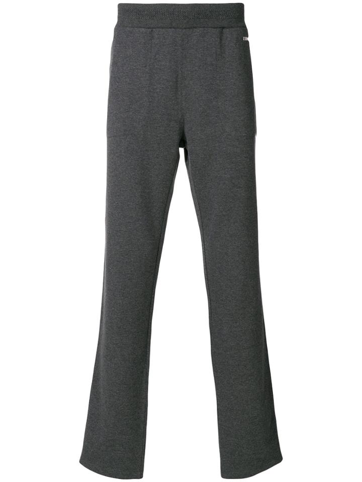 Z Zegna Elasticated Waist Logo Trousers - Grey