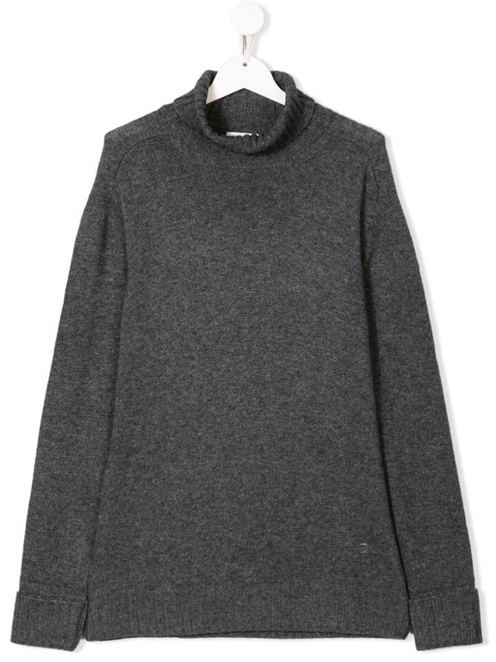 Paolo Pecora Kids Teen Roll Neck Jumper - Grey