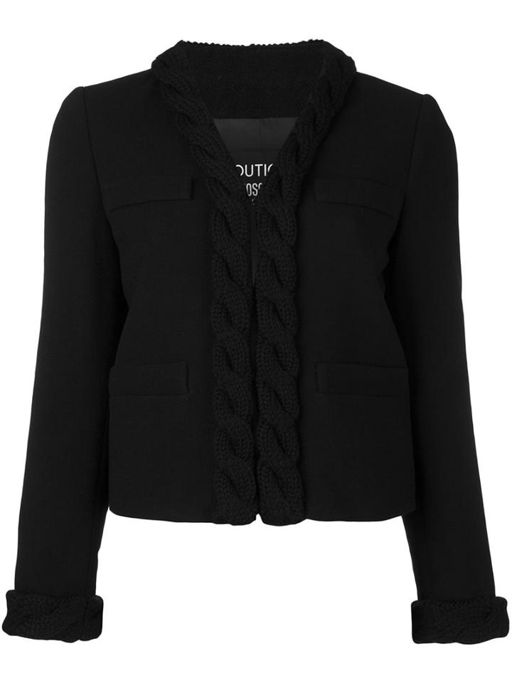 Boutique Moschino Cable Knit Trim Jacket