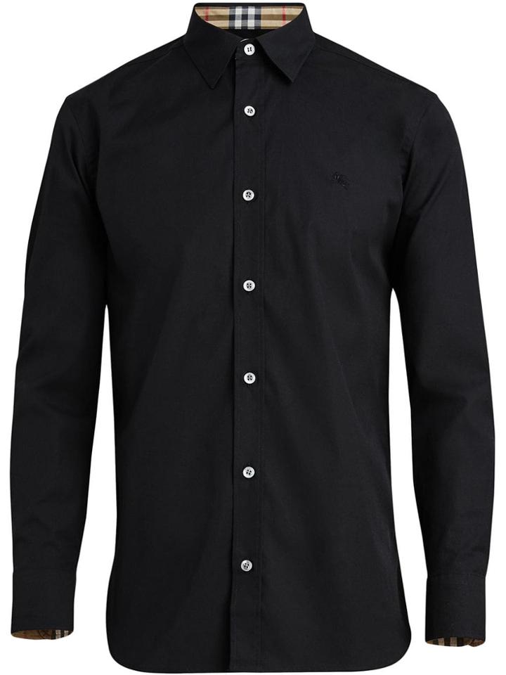 Burberry Stretch Cotton Poplin Shirt - Black