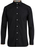 Burberry Stretch Cotton Poplin Shirt - Black