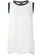 Rag & Bone Contrast Trim Sleeveless Top, Women's, Size: Small, White, Silk/rayon/nylon/spandex/elastane