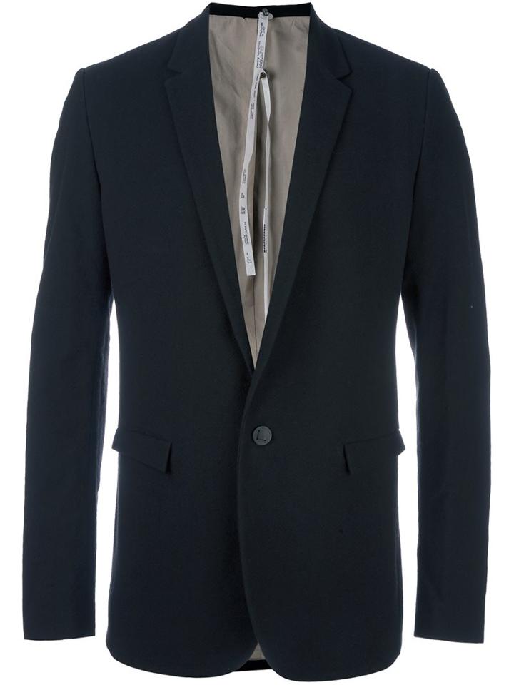 Label Under Construction Classic Blazer, Men's, Size: 50, Black, Silk/cotton/virgin Wool