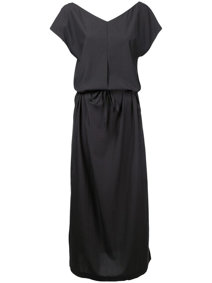En Route - Mid-length Tie-waist Dress - Women - Lyocell - One Size, Grey, Lyocell
