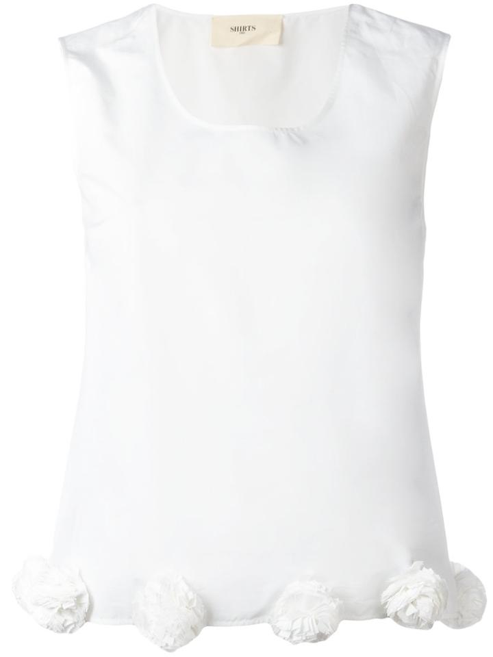 Ports 1961 Flower Pom Pom Tank, Women's, Size: 40, White, Cotton