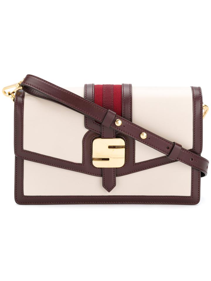Serapian Logo Buckled Bag - Red