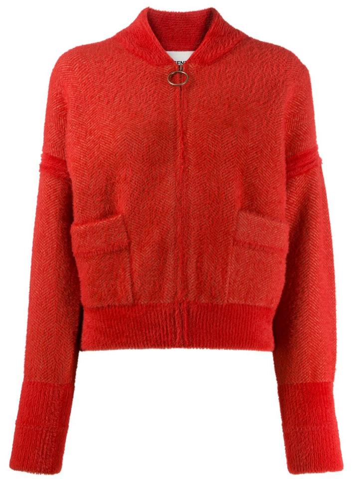 Essentiel Antwerp Tripping Zip Cardigan - Red