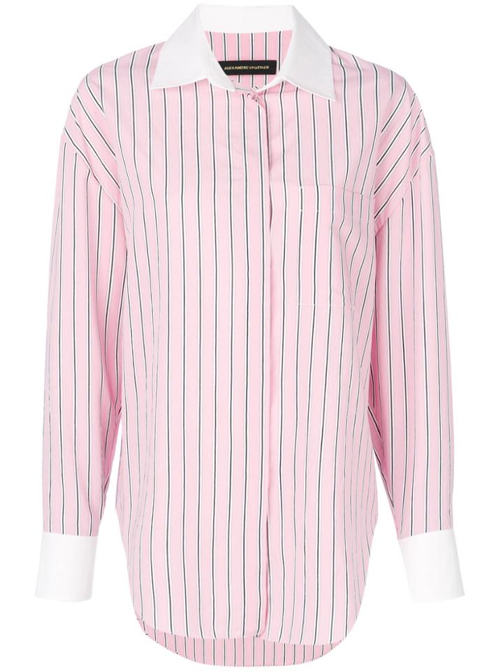 Alexandre Vauthier Striped Loose Fit Shirt - Pink & Purple