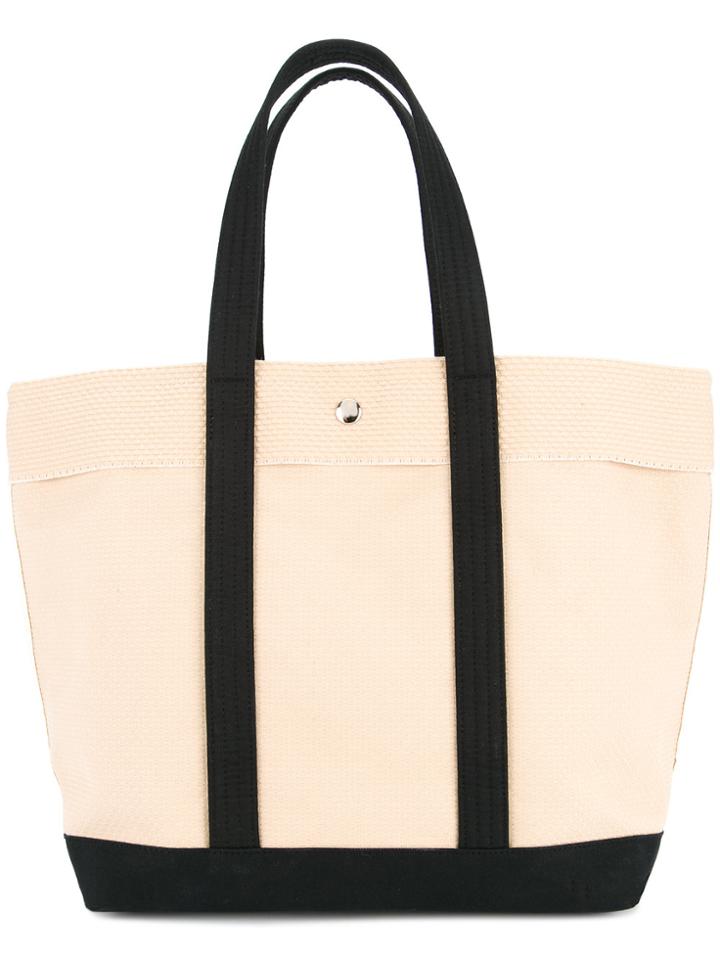 Cabas Colour Block Tote Bag - Brown