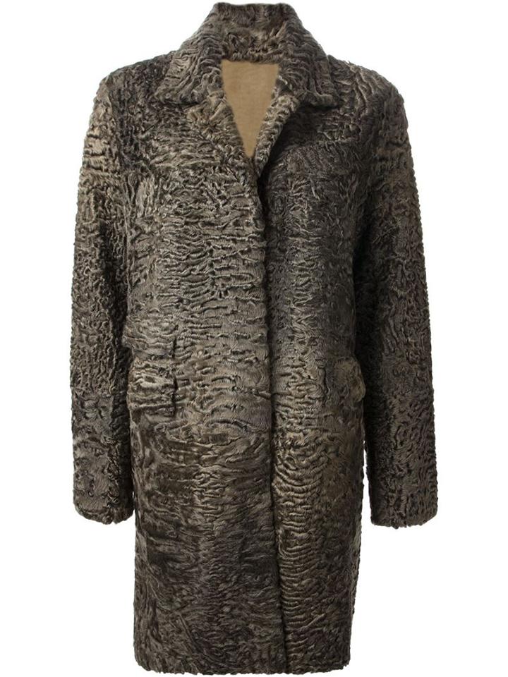 Liska 'hyrmes' Coat, Women's, Size: Large, Green, Lamb Fur