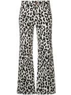 See By Chloé Cropped Leopard Print Trousers - White