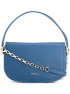 Furla Flap Closure Shoulder Bag, Women's, Blue, Leather