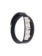 Saint Laurent 'le Trois Clous' Double Wrap Bracelet, Women's, Size: Medium, Black