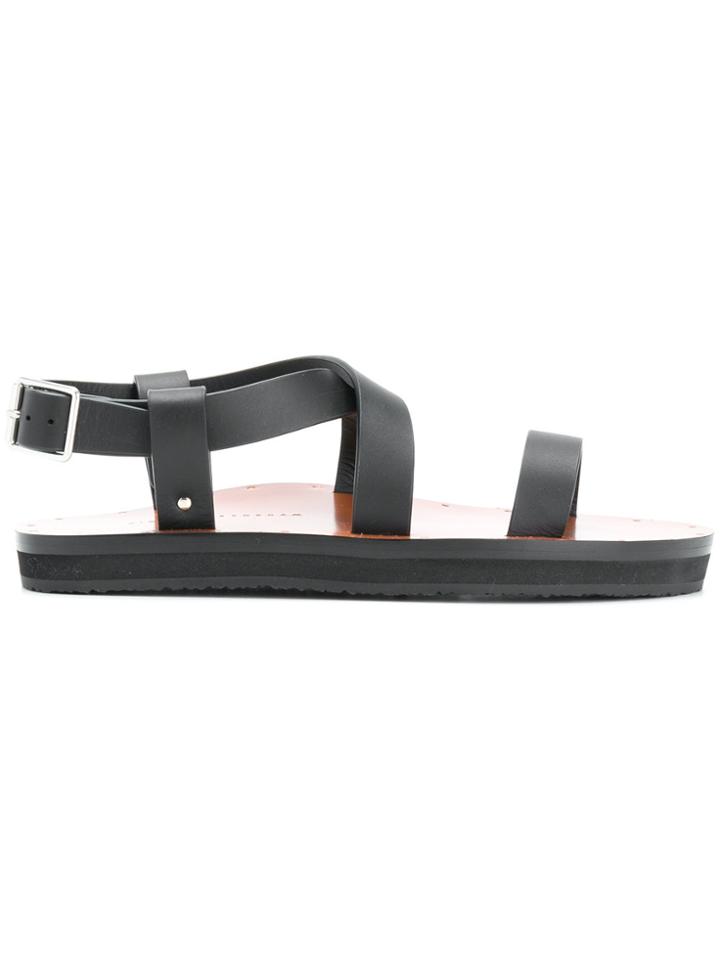 Victoria Beckham Flat Strappy Sandals - Black