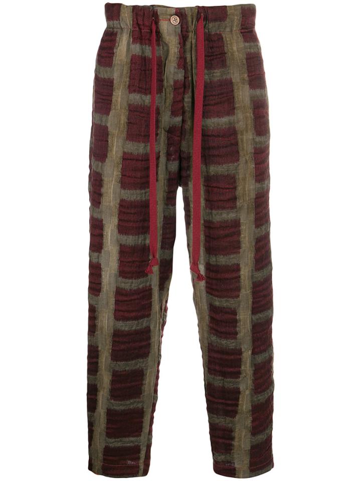 Uma Wang Cropped Tapered Trousers - Brown