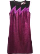Christopher Kane Tulle-paneled Lame Mini Dress