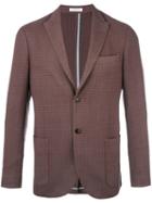 Boglioli Pointed Lapel Plaid Blazer, Men's, Size: 50, Brown, Virgin Wool/spandex/elastane/cupro