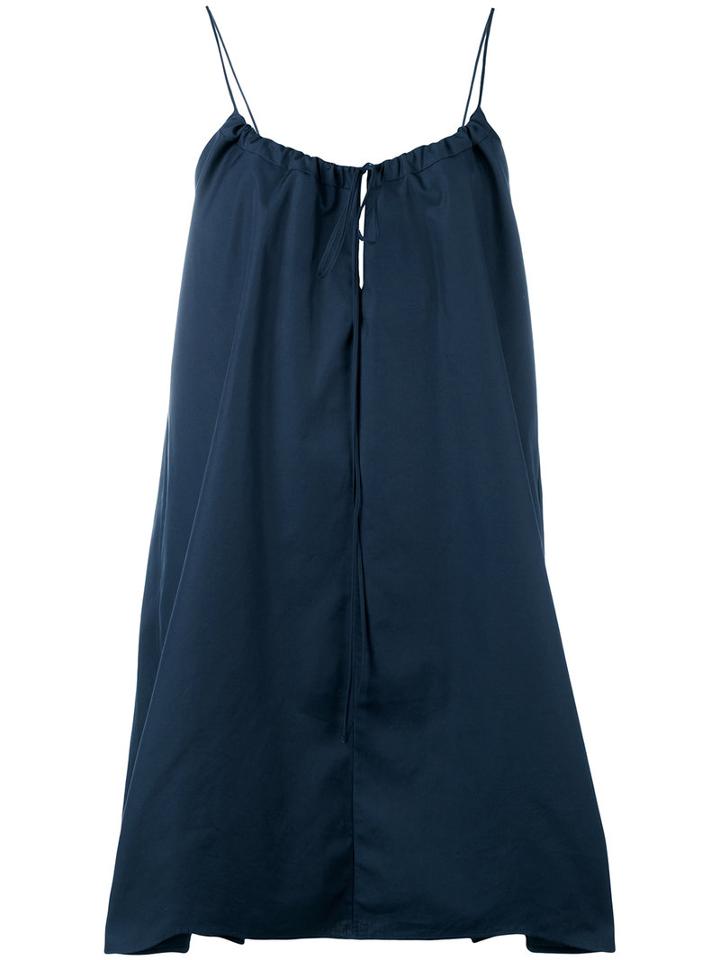 No21 - Drawstring Neck Mini Dress - Women - Cotton/polyester/viscose - 42, Blue, Cotton/polyester/viscose