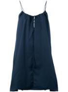 No21 - Drawstring Neck Mini Dress - Women - Cotton/polyester/viscose - 42, Blue, Cotton/polyester/viscose