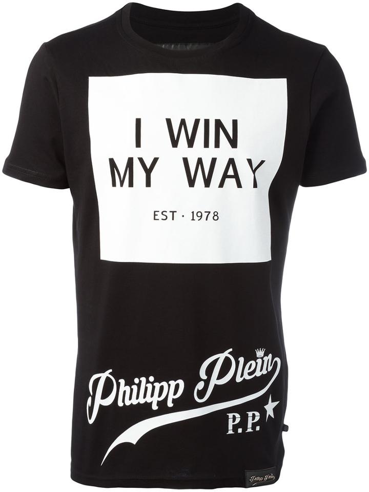 Philipp Plein I Win My Way T-shirt, Men's, Size: Xl, Black, Cotton