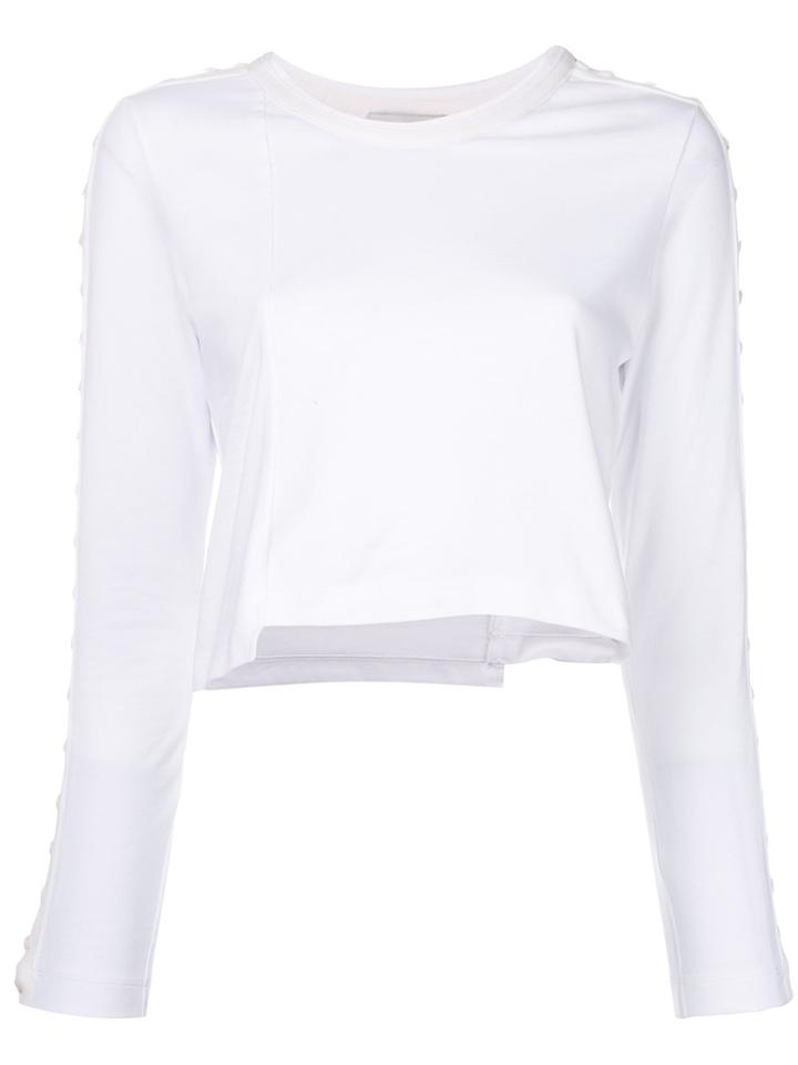 3.1 Phillip Lim Long-sleeve Cropped T-shirt - White