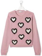 Moncler Kids Teen Heart Knitted Sweater - Pink