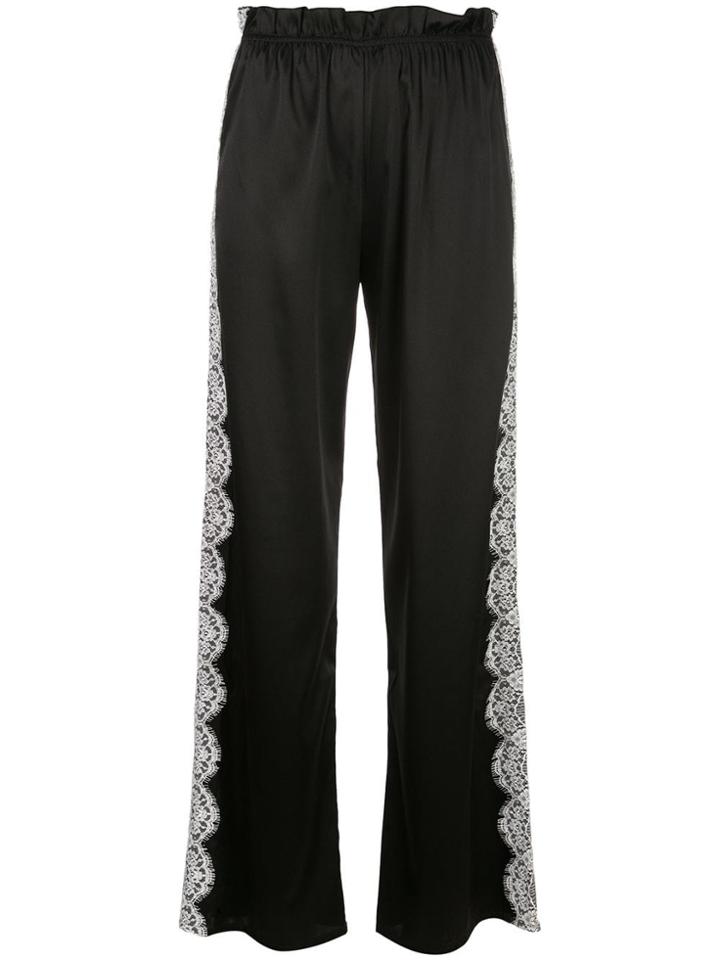 Icons Camelia Lace Stripe Trousers - Black