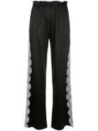 Icons Camelia Lace Stripe Trousers - Black