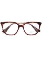 Prada Eyewear Tortoiseshell Effect Glasses, Brown, Acetate/metal