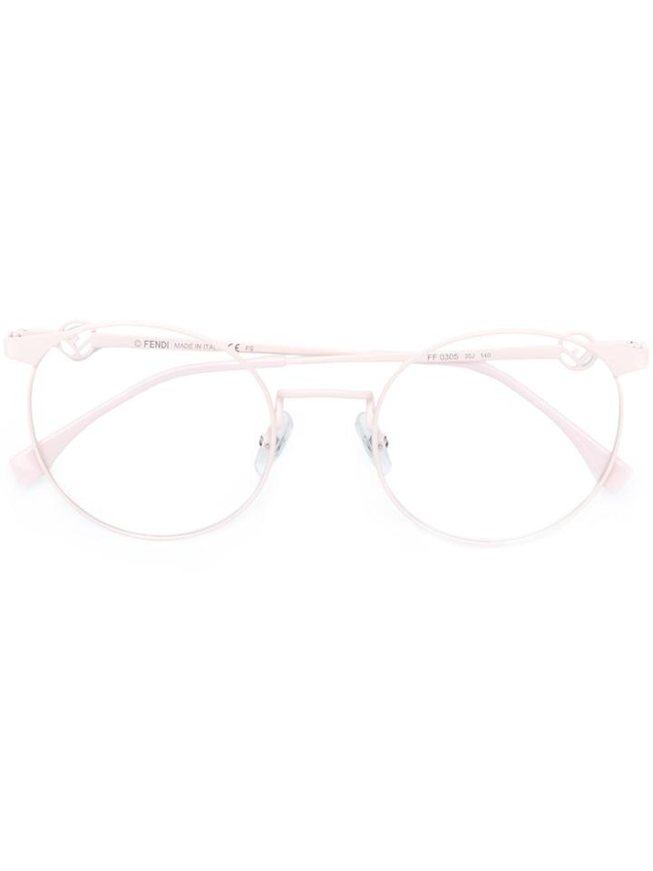 Fendi Eyewear Round Glasses - Pink & Purple