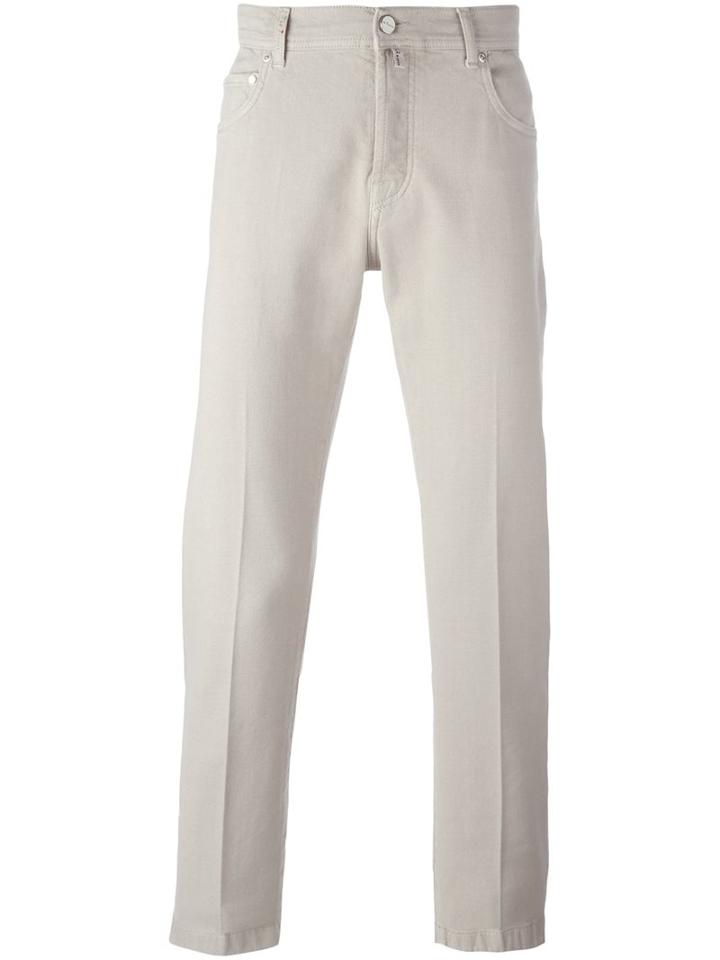 Kiton Regular Fit Jeans, Men's, Size: 34, Nude/neutrals, Cotton/spandex/elastane/wool