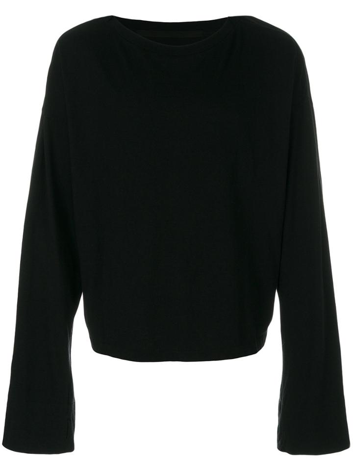 Julius Cropped Split Sweatshirt - Black