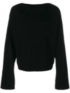 Julius Cropped Split Sweatshirt - Black