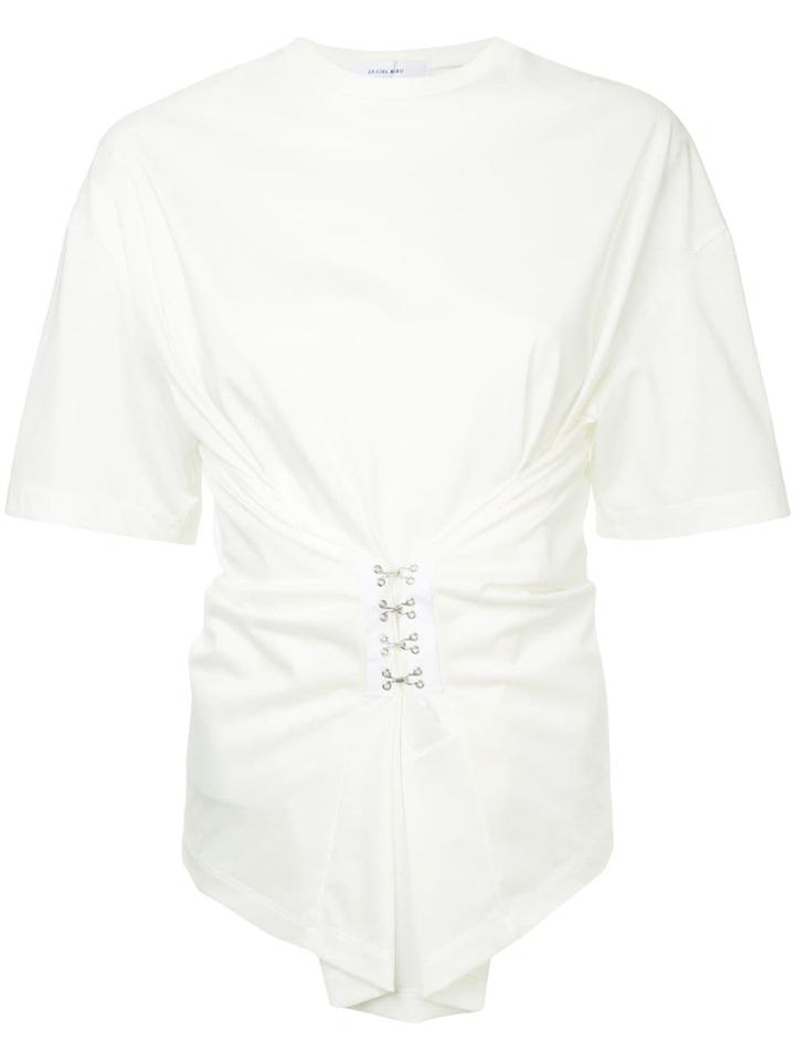Le Ciel Bleu Fitted Waist Short-sleeve Top - White
