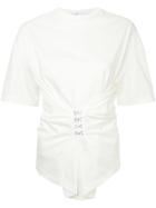 Le Ciel Bleu Fitted Waist Short-sleeve Top - White
