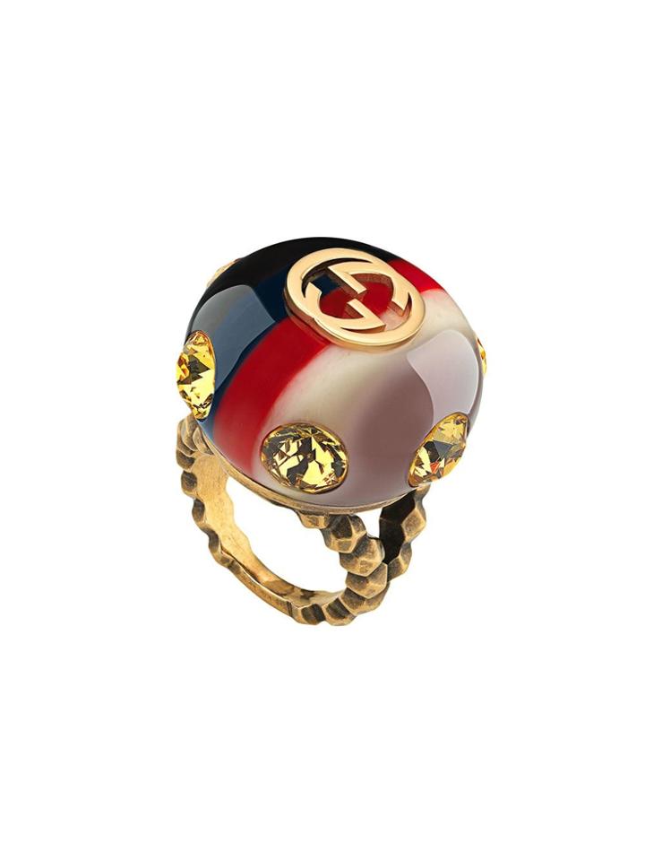 Gucci Sylvie Vintage Web Ring - Blue