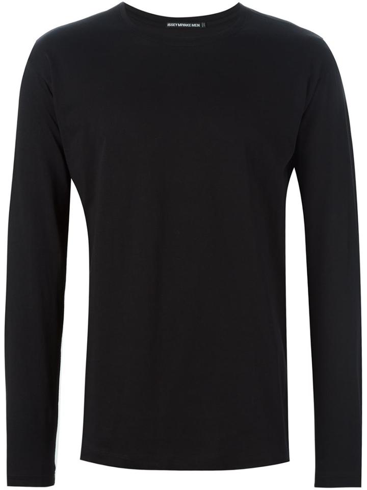 Issey Miyake Men Basic Longsleeved T-shirt, Size: 4, Black, Cotton