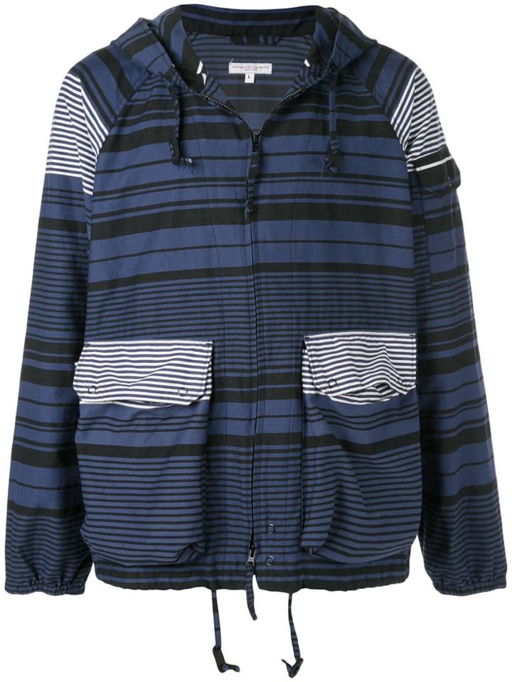 Engineered Garments Striped Hooded Jacket - Blue