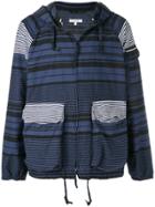 Engineered Garments Striped Hooded Jacket - Blue