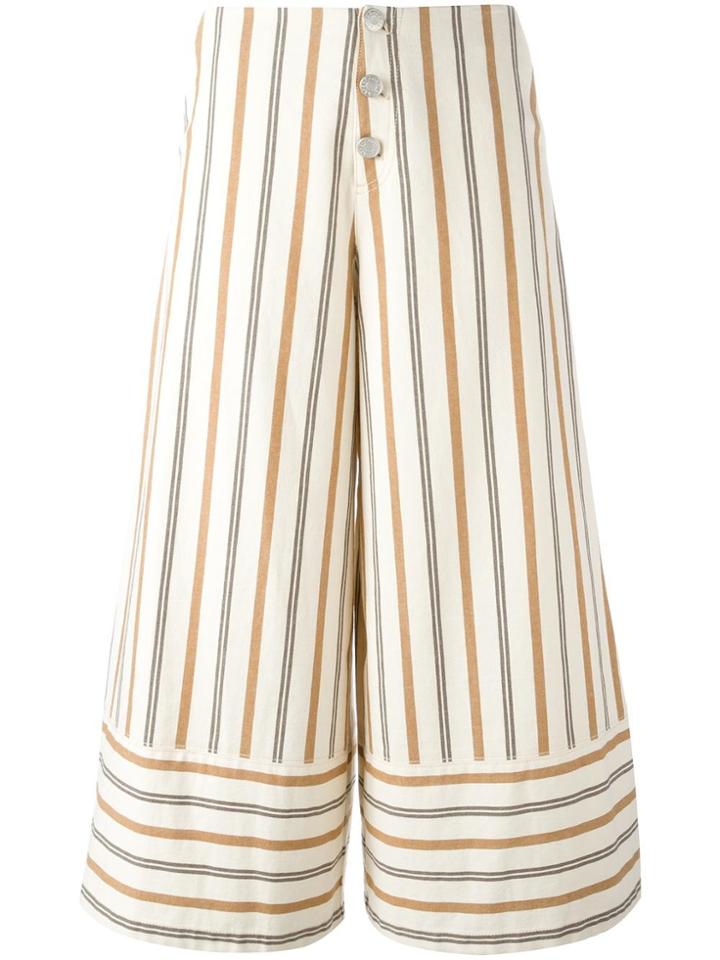 See By Chloé Striped Cropped Trousers - Nude & Neutrals
