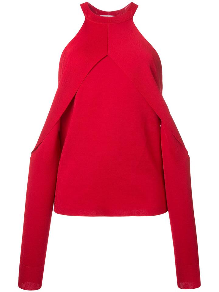 Dion Lee Sleeve Release Evening Blouse, Women's, Size: 8, Red, Rayon